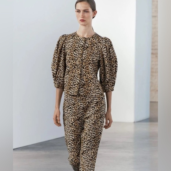 Zara Leopard Print Puff Sleeve Button Blouse - Size Small
Brand new no tag - Picture 2 of 12